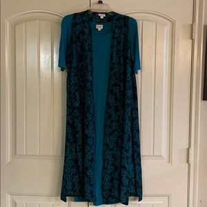 Teal dress with cover